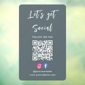 Us Instagramとの接続Facebook Qrコードグレー ウィンドウサイン (シート3)