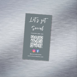 Us Instagramとの接続Facebook Qrコードグレー マグネット名刺