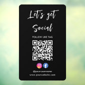 Us Instagramと接続Facebook Qrコードブラック ウィンドウサイン (シート3)