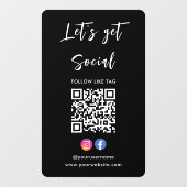 Us Instagramと接続Facebook Qrコードブラック ウィンドウサイン (シート)