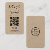 Us Instagram Facebook Qrコードとの接続素朴 名刺 (正面/裏面)