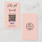 Us Instagram Facebook Qrコードピンクに接続 名刺 (正面/裏面)