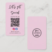 Us Instagram Facebook Qrコードピンクに接続 名刺 (正面/裏面)