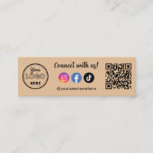Us Instagram Facebook Tiktokロゴとの接続 スキニー名刺 (正面)