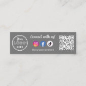 Us Instagram Facebook Tiktokロゴとの接続 スキニー名刺 (正面)