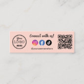 Us Instagram Facebook Tiktokロゴとの接続 スキニー名刺 (正面)