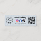 Us Instagram Facebook Tiktokロゴとの接続 スキニー名刺 (正面)