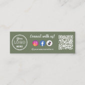 Us Instagram Facebook Tiktokロゴとの接続 スキニー名刺 (正面)