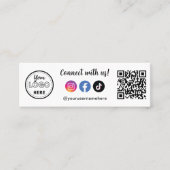 Us Instagram Facebook Tiktokロゴとの接続 スキニー名刺 (正面)