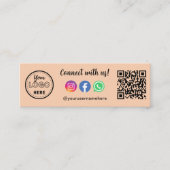 Us Instagram Facebook Whatsappロゴで接続 スキニー名刺 (正面)