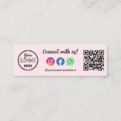 Us Instagram Facebook Whatsappロゴで接続 スキニー名刺 (正面)