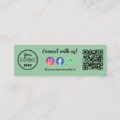 Us Instagram Facebook Whatsappロゴで接続 スキニー名刺 (正面)