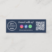 Us Instagram Facebook Whatsappロゴで接続 スキニー名刺 (正面)