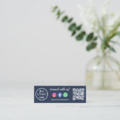 Us Instagram Facebook Whatsappロゴで接続 スキニー名刺 (スタンド正面)