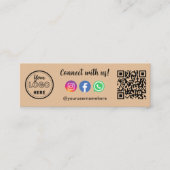 Us Instagram Facebook Whatsappロゴで接続 スキニー名刺 (正面)