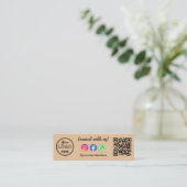 Us Instagram Facebook Whatsappロゴで接続 スキニー名刺 (スタンド正面)