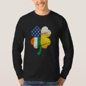 US Irish Flag Drinking Beer Tシャツ (正面)