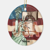 US Liberty Flag セラミックオーナメント (左)