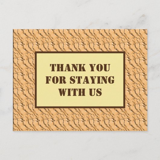 Us Light Brown Patternにご宿泊いただきありがとうございます ポストカード (正面)