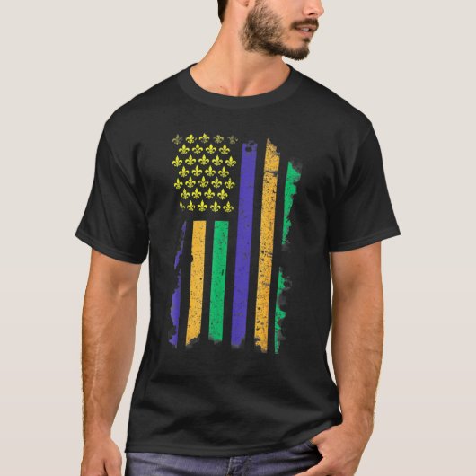 US Mardi Gras Flag - Celebration Outfit For Men &  Tシャツ (正面)
