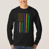 US Mardi Gras Flag Celebration Outfit For Men & Wo Tシャツ (正面)
