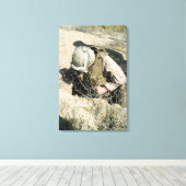 US Marineが穴を飛び降りる キャンバスプリント (インサイチュ (ウッドフロア))