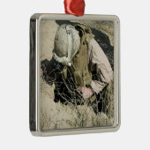 US Marineが穴を飛び降りる メタルオーナメント (右)