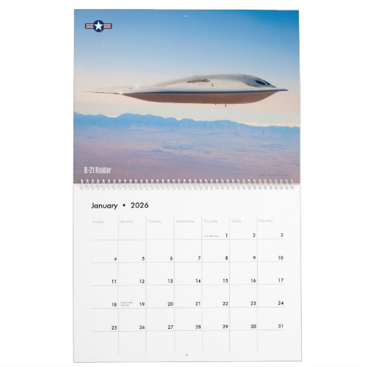 US MILITARY AVIATION カレンダー (1月 2026)