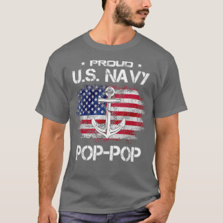 US Na vy Proud PopPop  Proud US Na vy Grandpa Fath Tシャツ