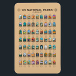 US National Parks of America Checklist Vintage  マグネット<br><div class="desc">A checklist for all 63 National Parks in the United States featuring unique illustrations. Visit them all!</div>