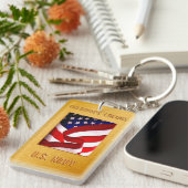 US NAVY長方形（両面） キーホルダー (正面右)