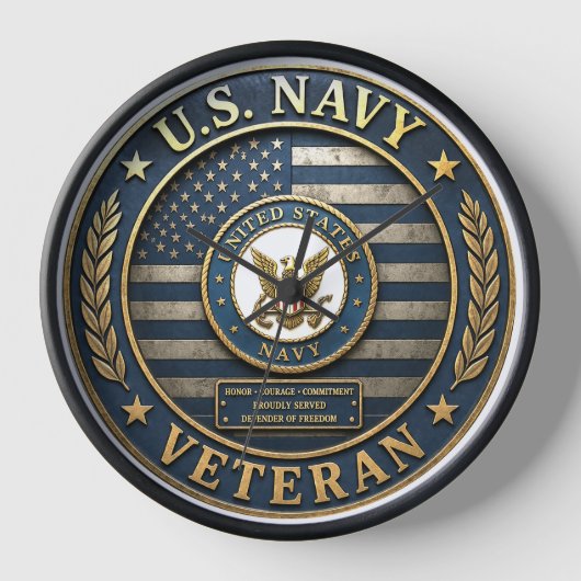 US Navy Veteran Honor Clock 壁時計 (正面)
