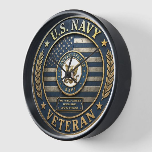 US Navy Veteran Honor Clock 壁時計 (傾斜)