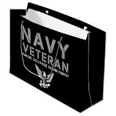 US Navy Veteran Honor Courage Commitment ラージペーパーバッグ (正面アングル)
