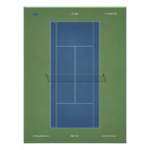 US Open Tennis Court Illustration ポスター (正面)