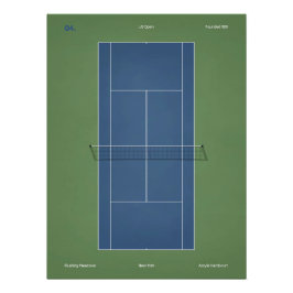 US Open Tennis Court Illustration ポスター