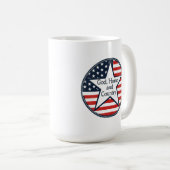 US patriot logo God Home Country US flag retro  コーヒーマグカップ (正面右)