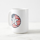 US patriot logo God Home Country US flag retro  コーヒーマグカップ (正面左)