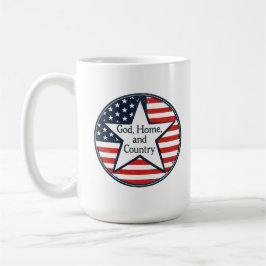 US patriot logo God Home Country US flag retro コーヒーマグカップ