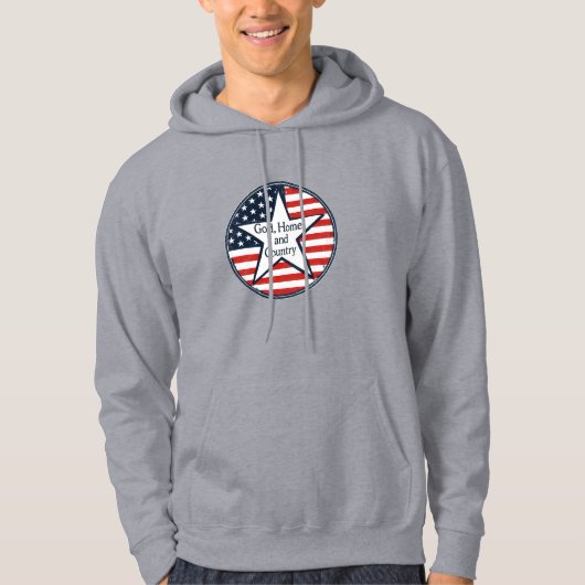 US patriot logo God Home Country US flag retro  パーカ (正面)