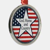 US patriot logo God Home Country US flag retro  メタルオーナメント (右)
