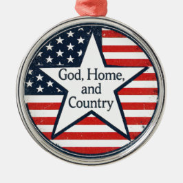 US patriot logo God Home Country US flag retro メタルオーナメント