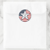 US patriot logo God Home Country US flag retro  ラウンドシール (バッグ)
