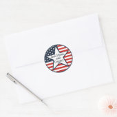 US patriot logo God Home Country US flag retro  ラウンドシール (封筒)