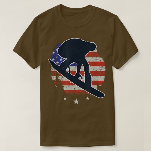 us patriotic snowboarding snowboard snowboarder tシャツ (デザイン正面)