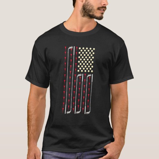 Us Pride Golf Ball Golfing 4th Of July Golf Tシャツ (正面)