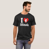 US Proud Citizen America Love State I Heart Illino Tシャツ (正面フル)