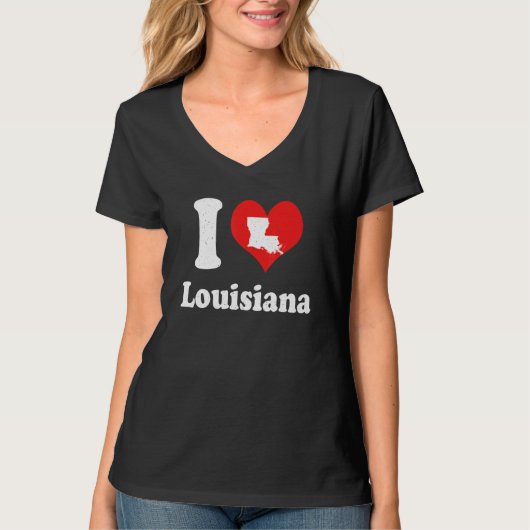US Proud Citizen America Love State I Heart Louisi Tシャツ (正面)