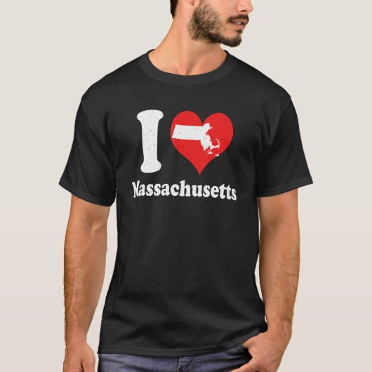 US Proud Citizen America Love State I Heart Massac Tシャツ (正面)