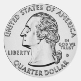 US Quarterステッカー ラウンドシール